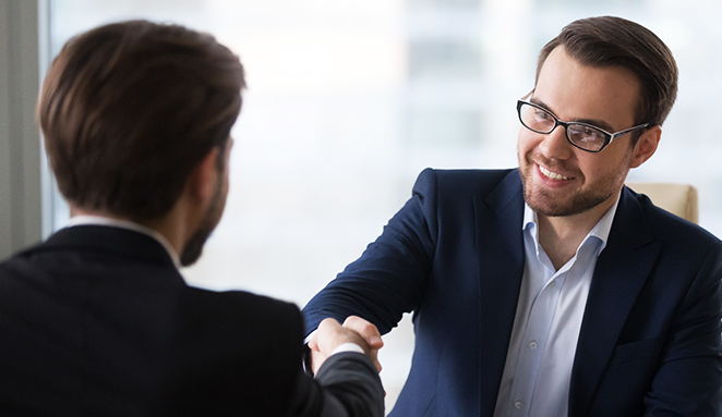 business men shaking hands